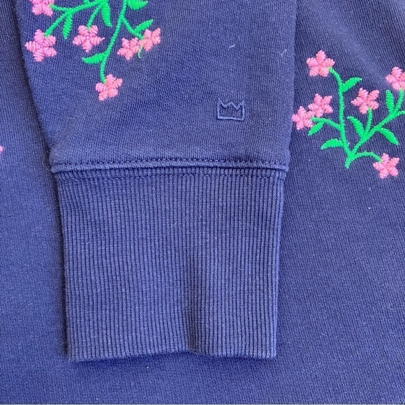 Crown & Ivy Floral Embroidered Crewneck Pullover Sweatshirt Relaxed Boho Sz XXL - Picture 8 of 16